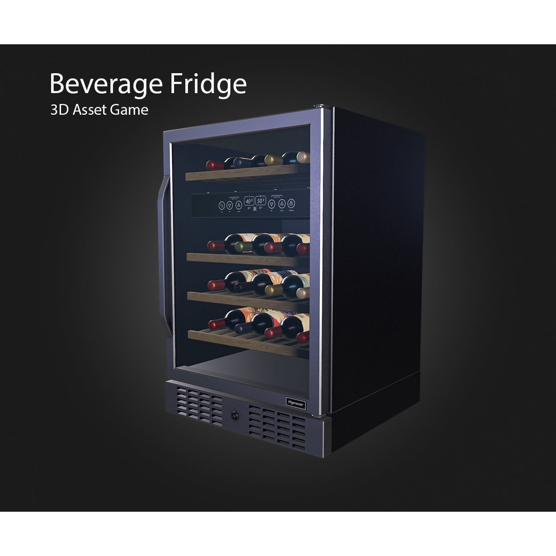 Beverage Fridge 3D Model – Low Poly Game Asset, FBX, OBJ, Blender - View 6