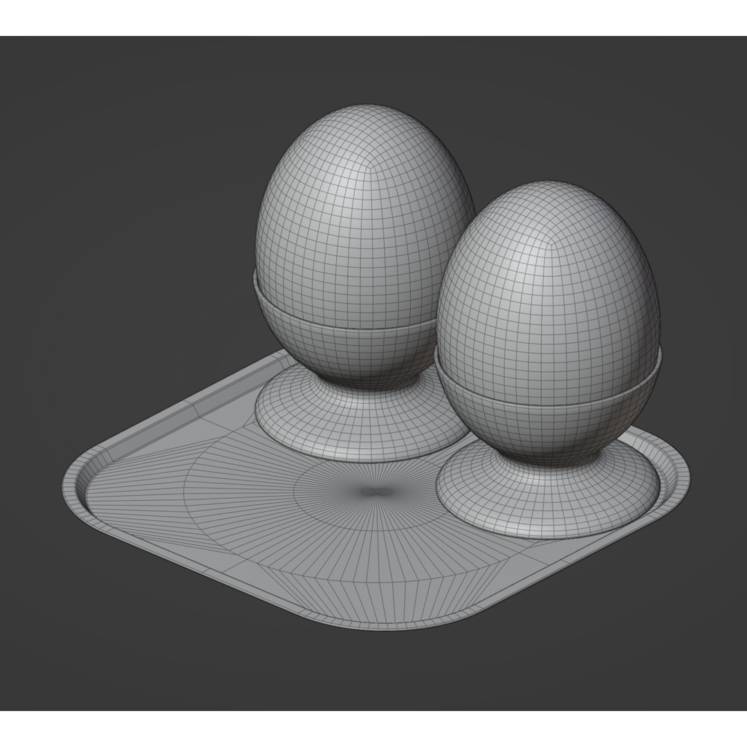 Egg Set 01 3D Model – Low Poly Realistic Food Asset, PBR Textures - View 10