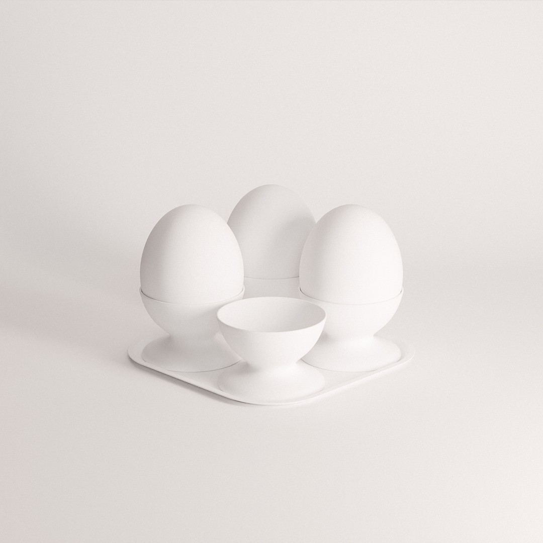 Egg Set 01 3D Model – Low Poly Realistic Food Asset, PBR Textures - View 3