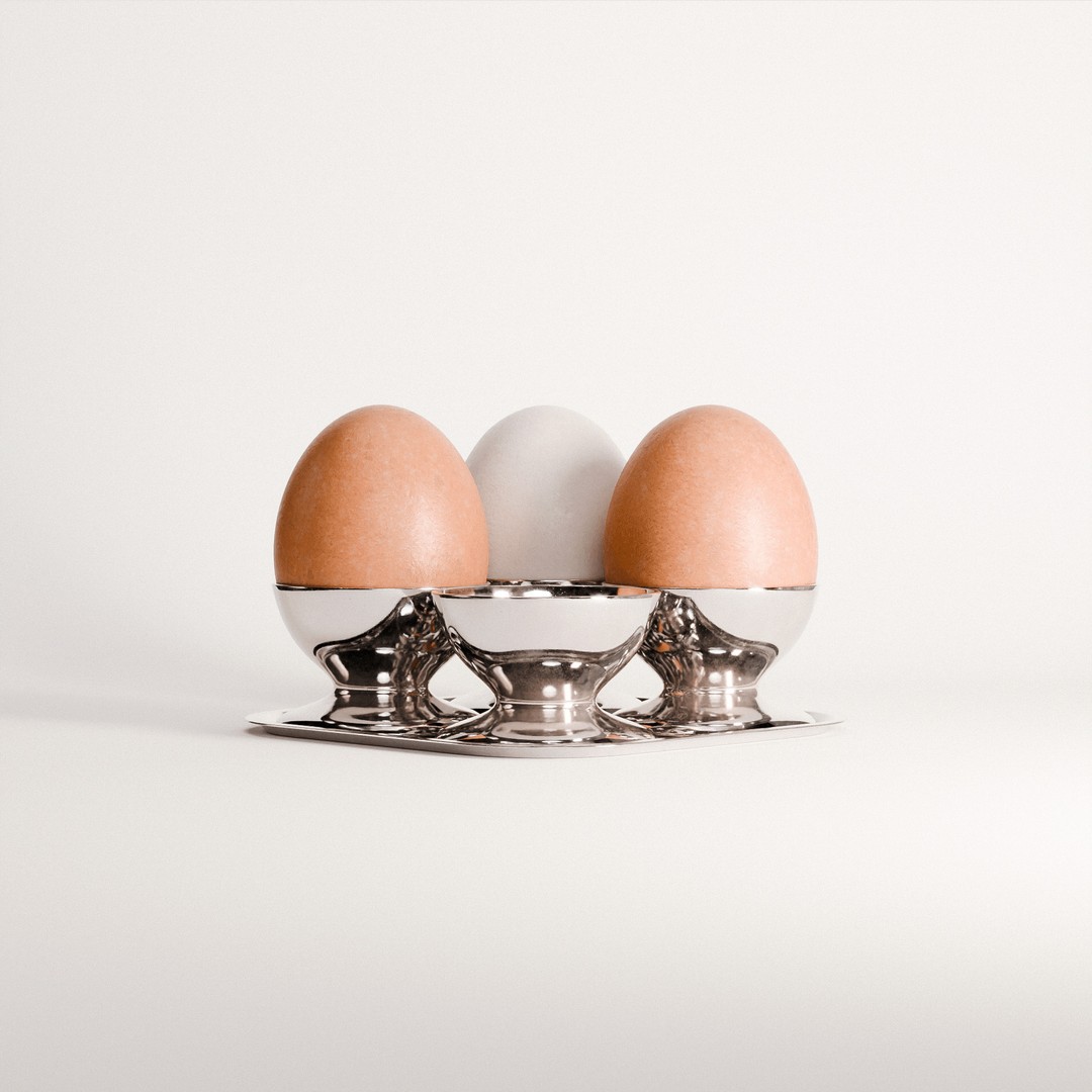 Egg Set 01 3D Model – Low Poly Realistic Food Asset, PBR Textures - View 5