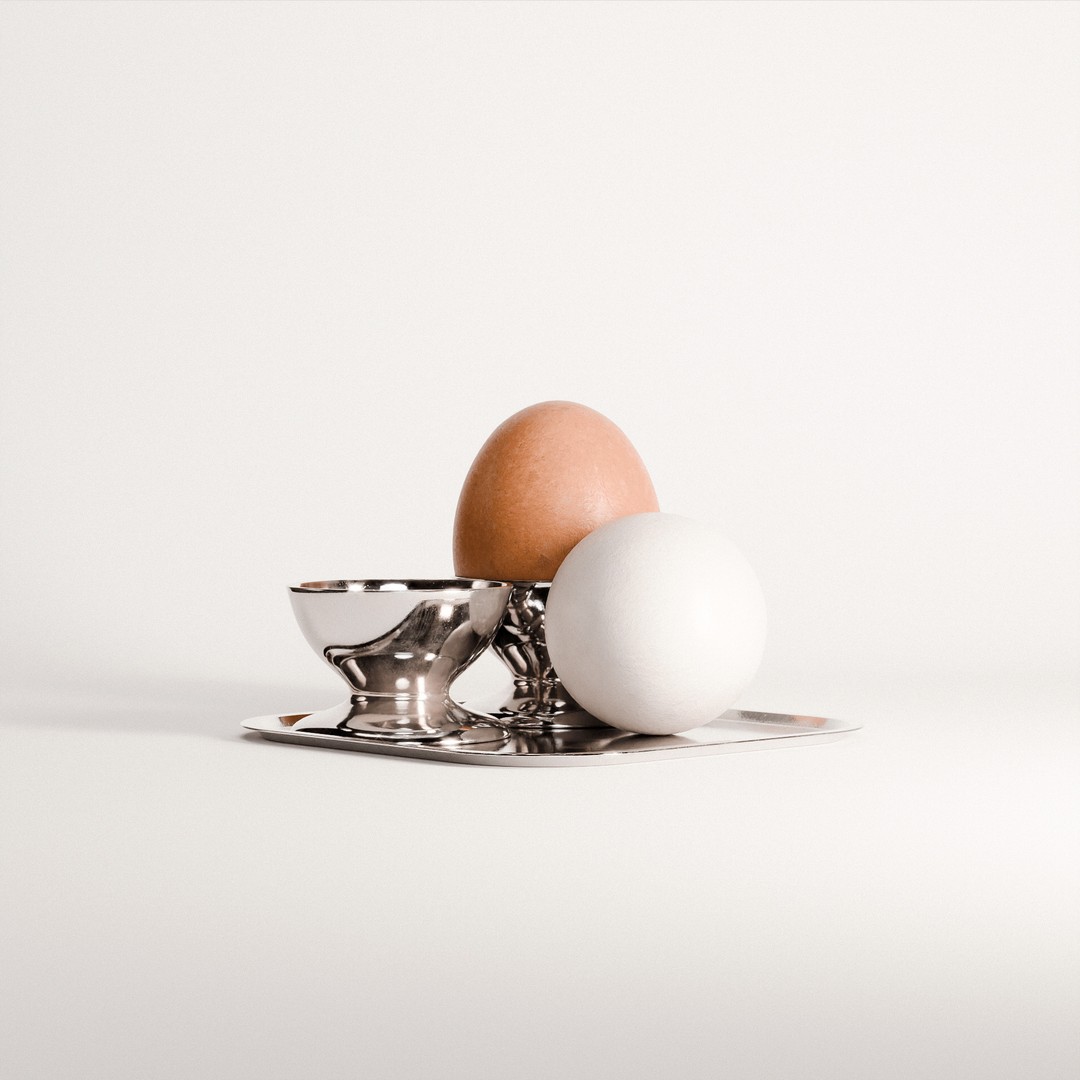 Egg Set 01 3D Model – Low Poly Realistic Food Asset, PBR Textures - View 9