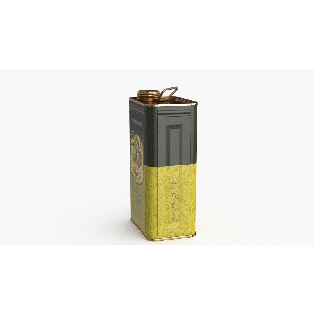 Olive Oil Can 3D Model – Low Poly PBR Asset for Games, FBX - View 10
