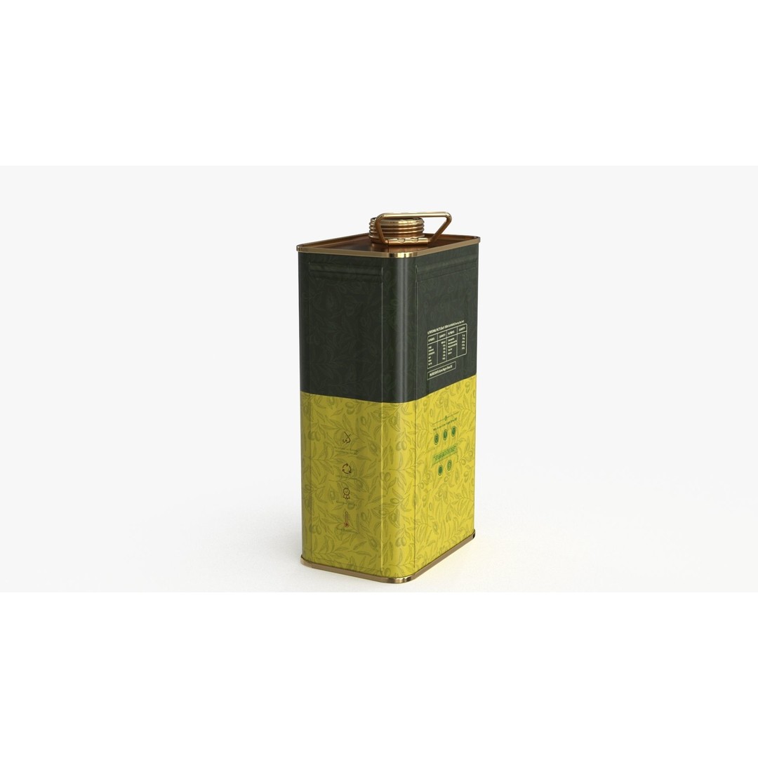 Olive Oil Can 3D Model – Low Poly PBR Asset for Games, FBX - View 11