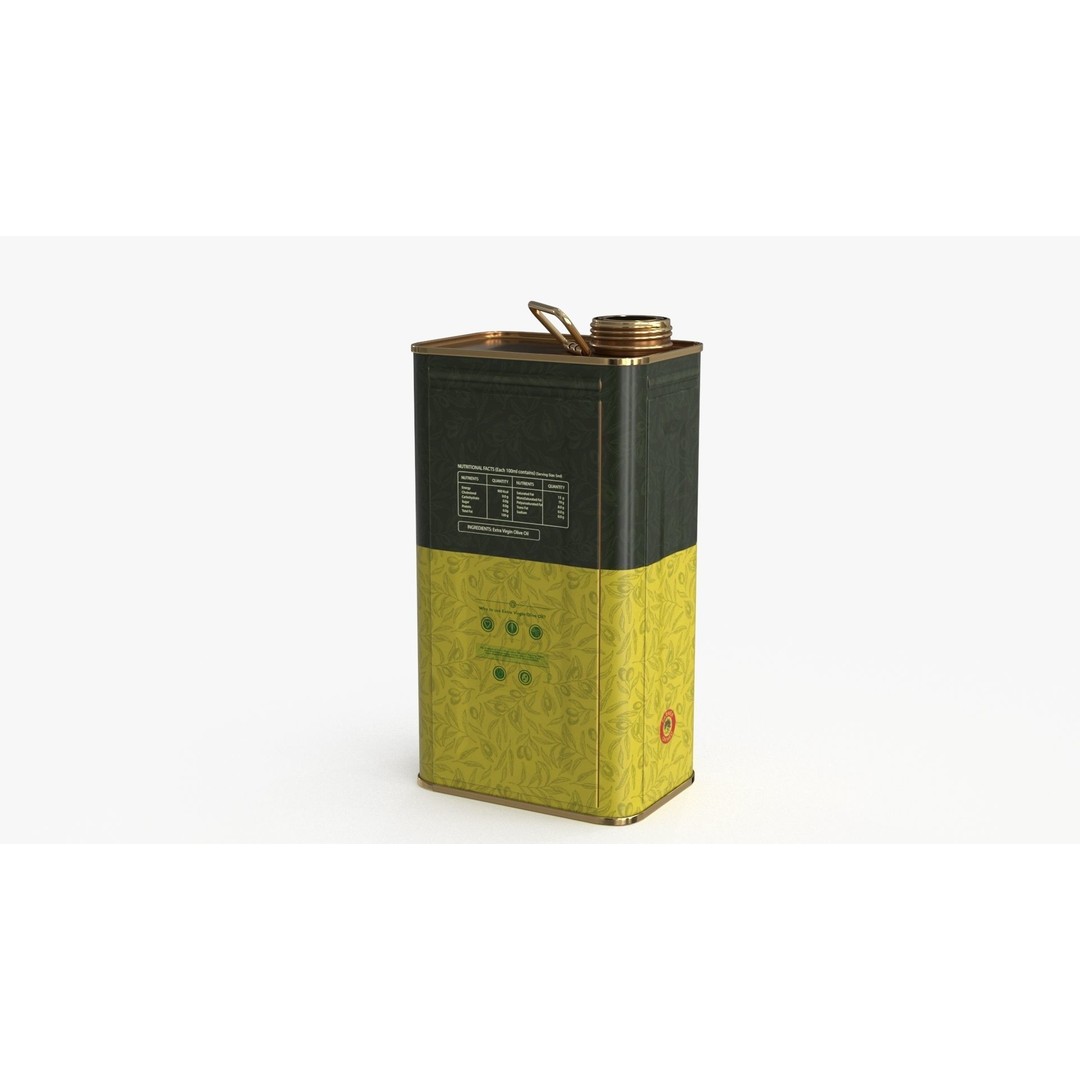 Olive Oil Can 3D Model – Low Poly PBR Asset for Games, FBX - View 13