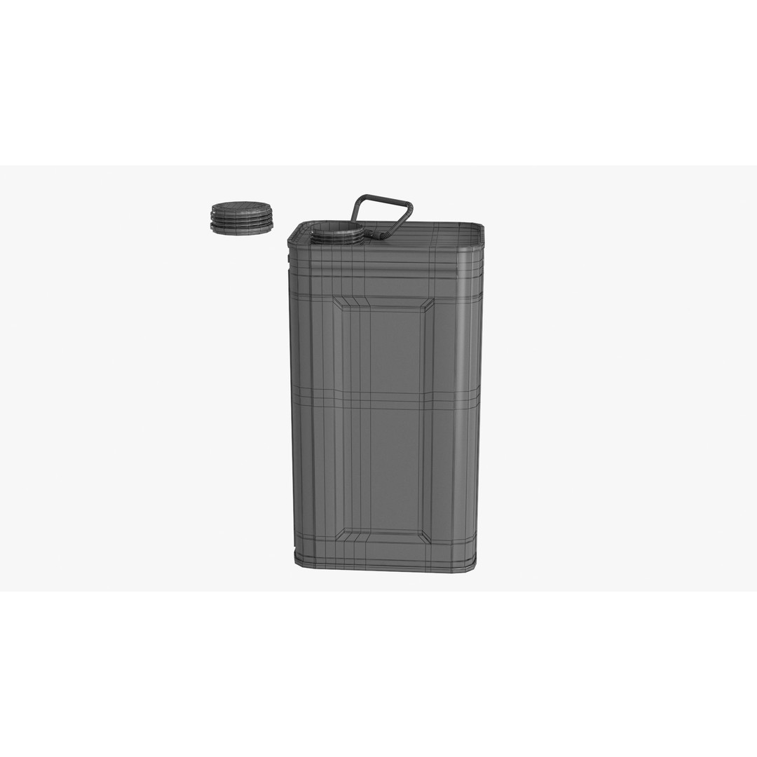 Olive Oil Can 3D Model – Low Poly PBR Asset for Games, FBX - View 16