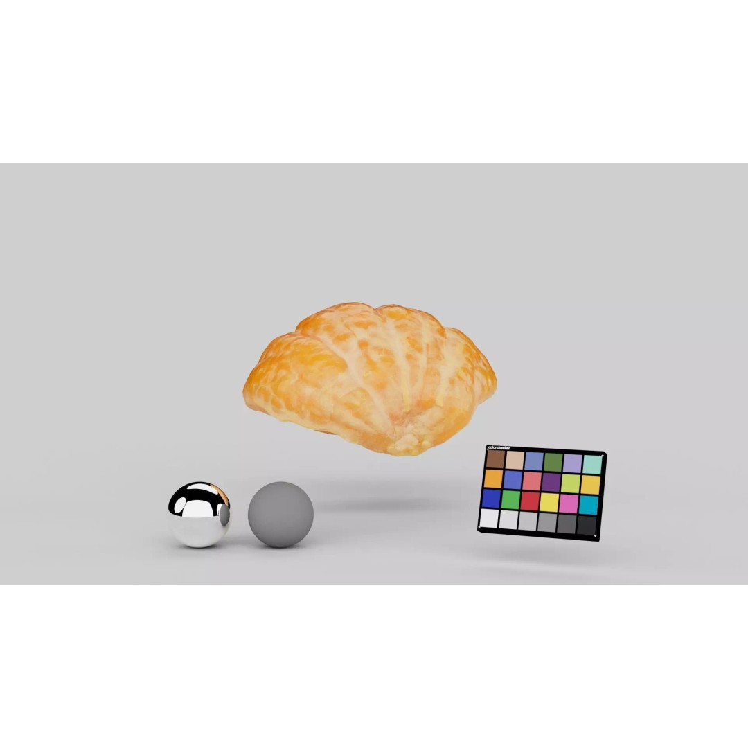 Half Mandarin Piece 3D Model – Realistic Food Asset, PBR Textures, FBX - View 4