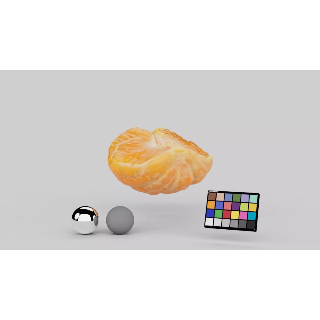 Half Mandarin Piece 3D Model – Realistic Food Asset, PBR Textures, FBX - View 5