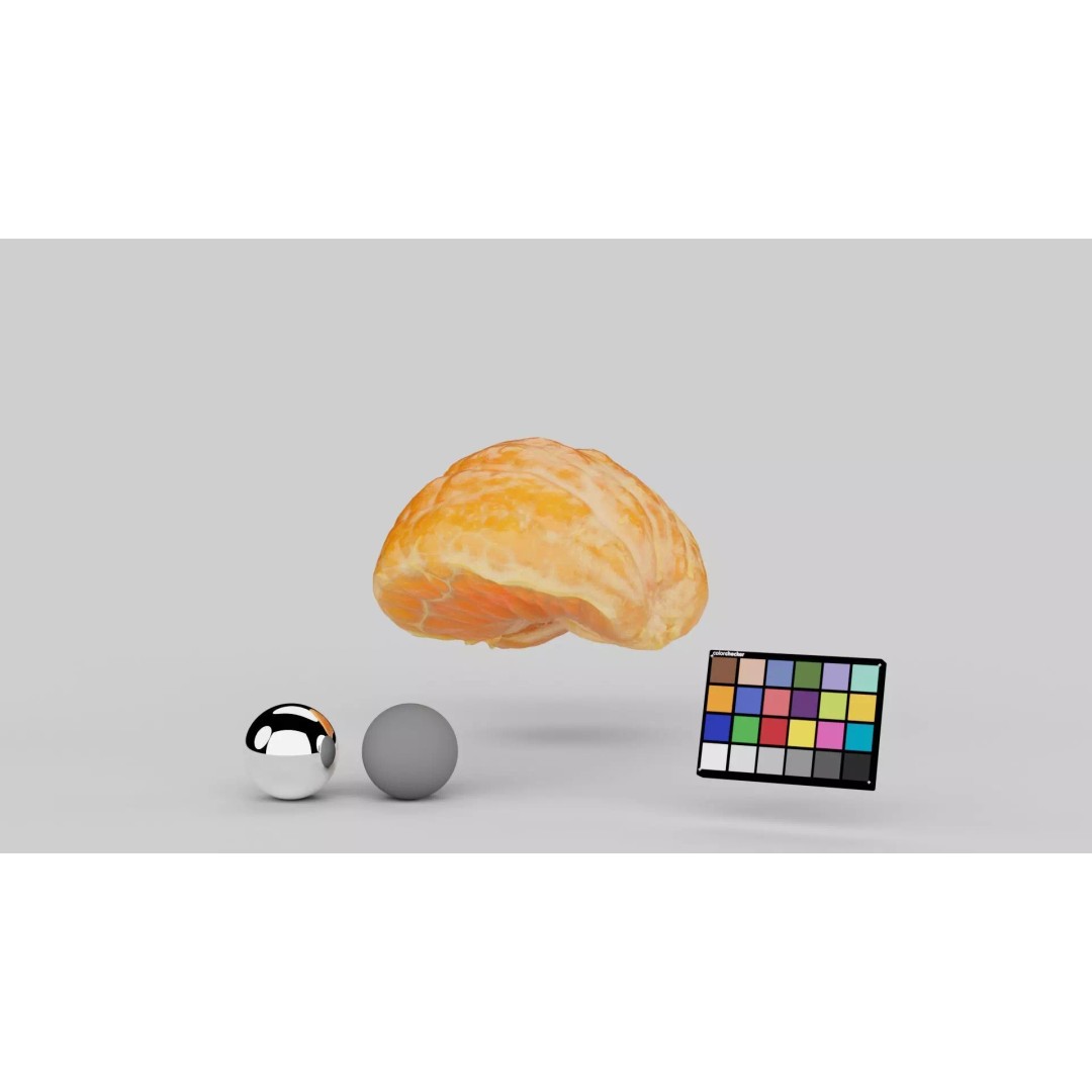 Half Mandarin Piece 3D Model – Realistic Food Asset, PBR Textures, FBX - View 6
