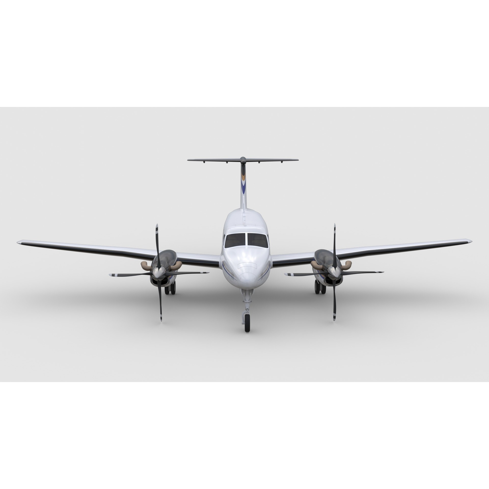 Beechcraft King Air 200 - Game-Ready 3D Model - View 11