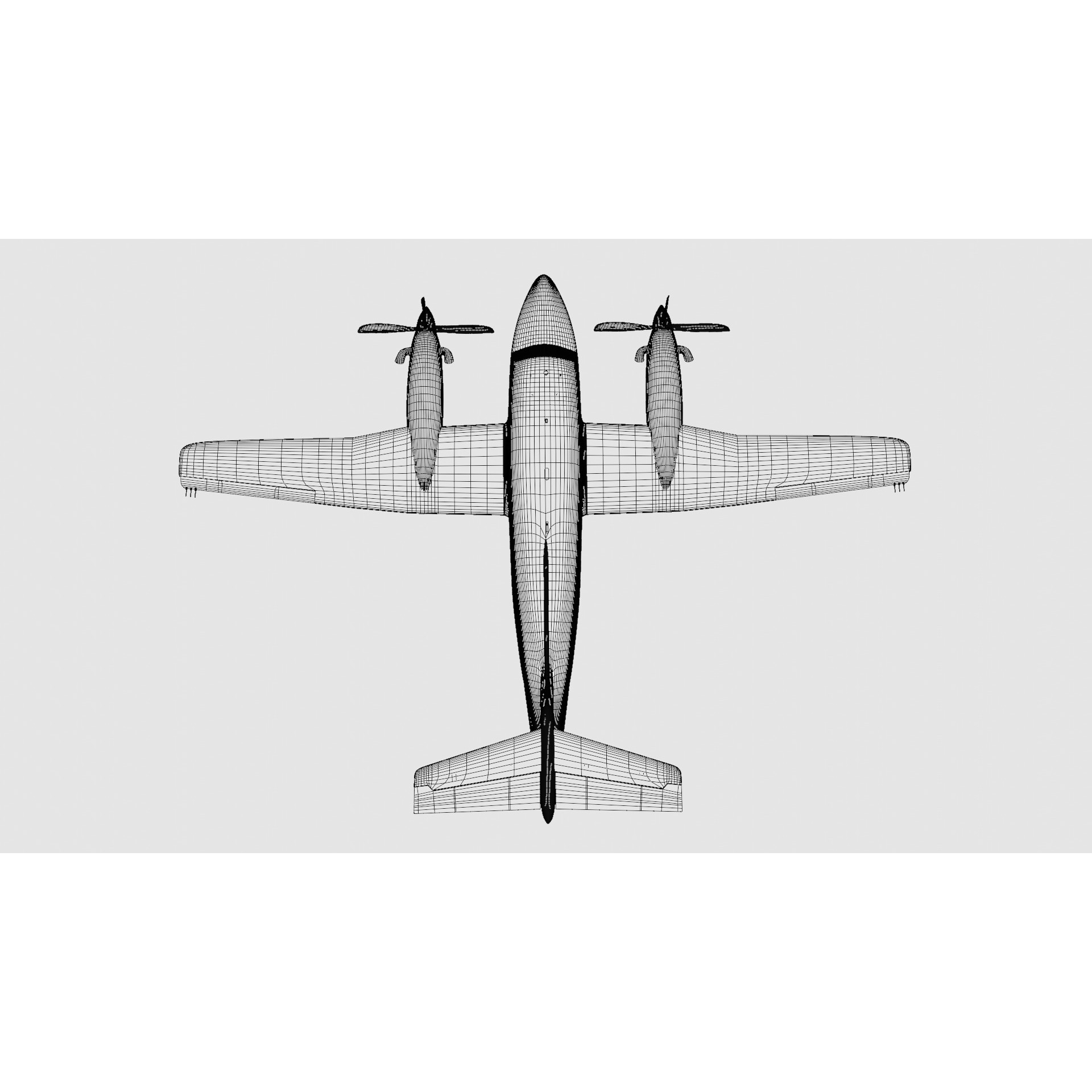Beechcraft King Air 200 - Game-Ready 3D Model - View 30