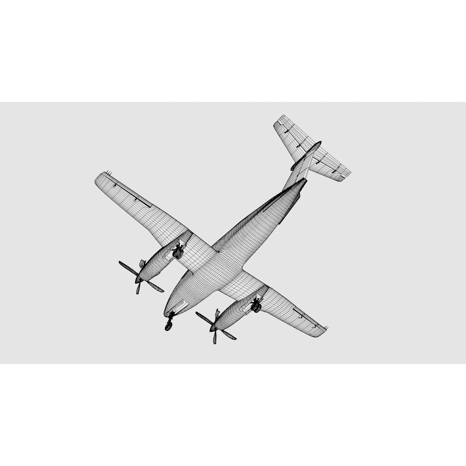 Beechcraft King Air 200 - Game-Ready 3D Model - View 37
