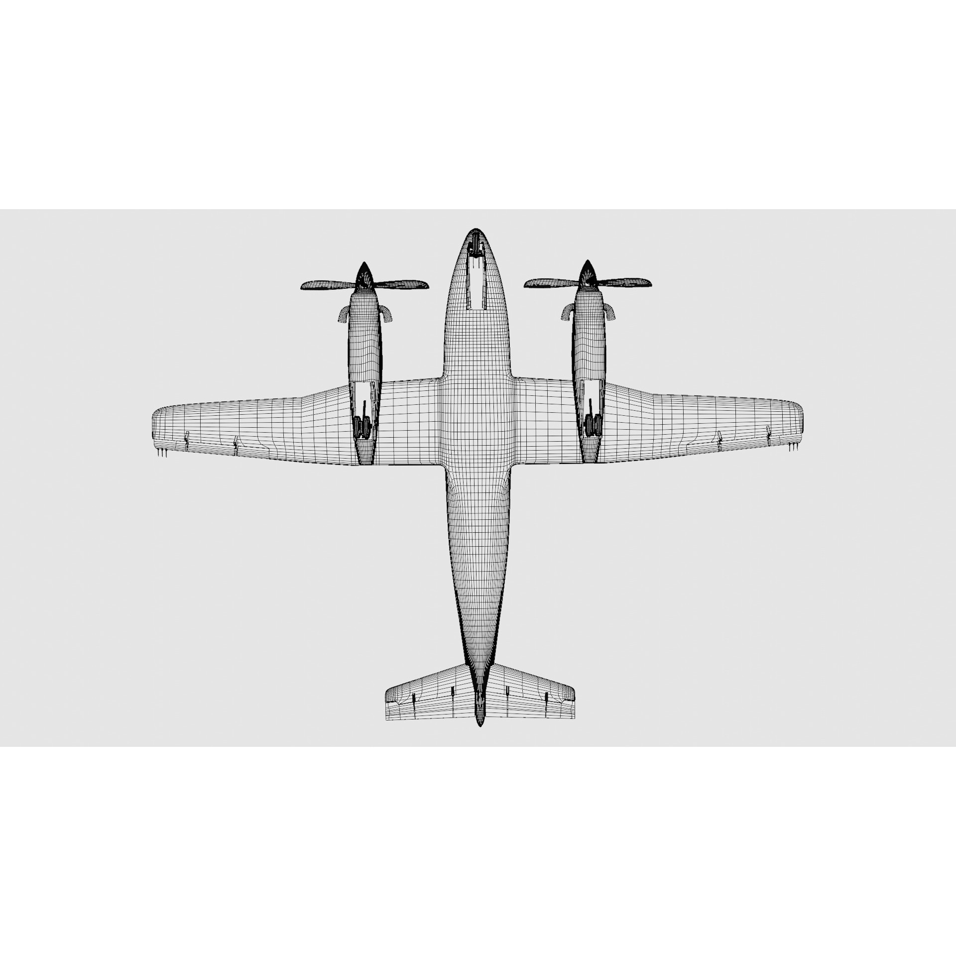 Beechcraft King Air 200 - Game-Ready 3D Model - View 38