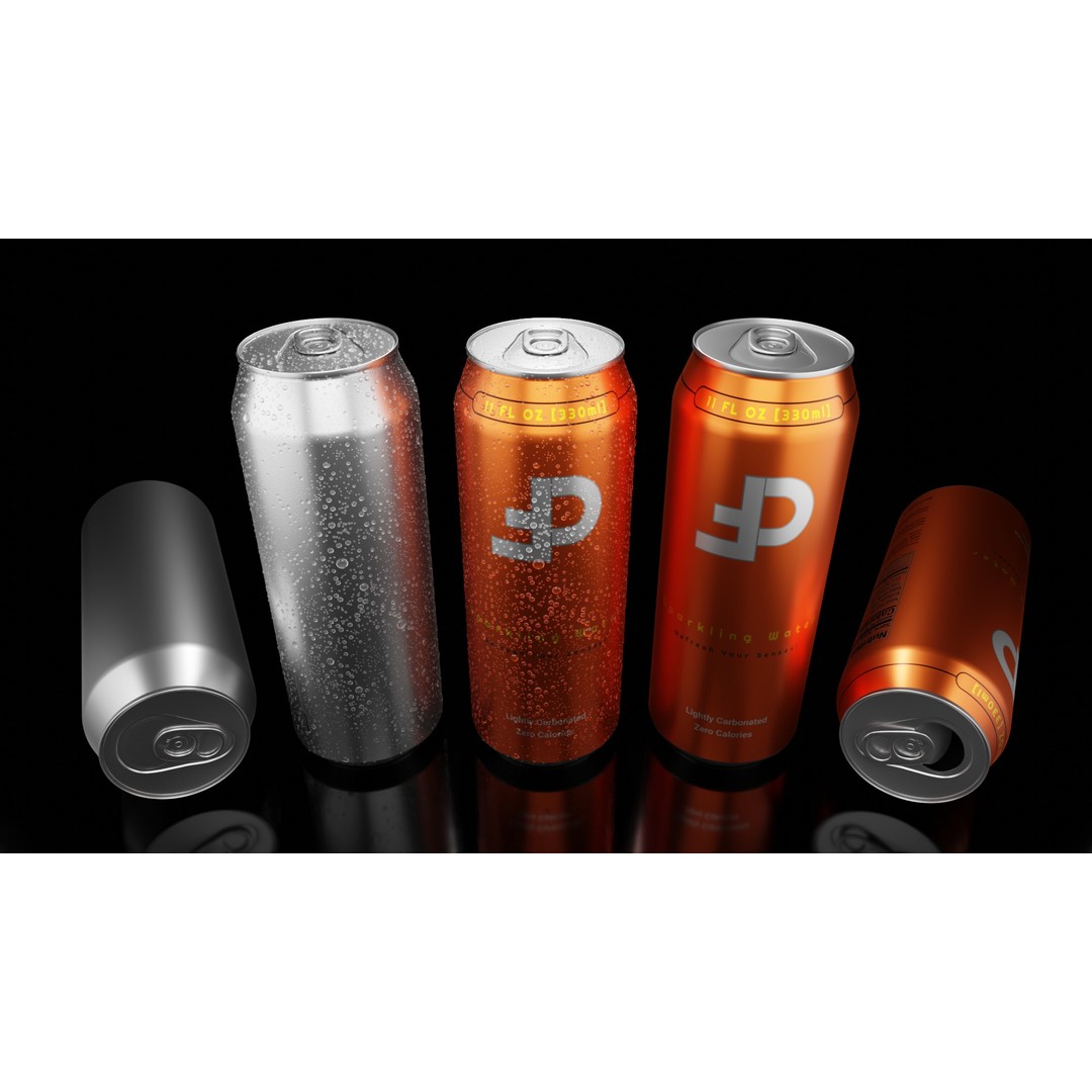 Sleek 330ml Beverage Can 3D Model – Low Poly PBR Asset, Blender, FBX - View 12