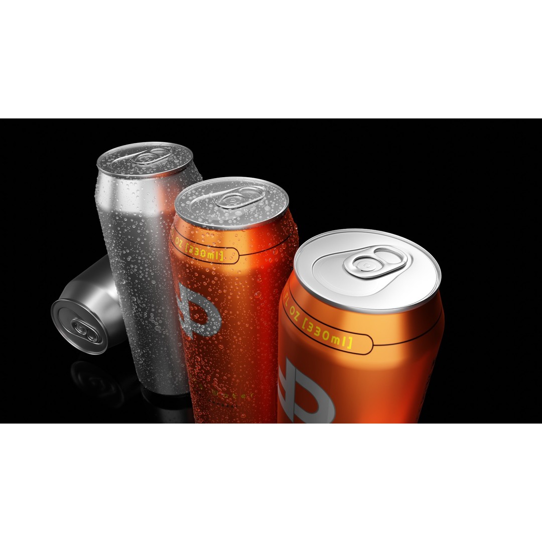 Sleek 330ml Beverage Can 3D Model – Low Poly PBR Asset, Blender, FBX - View 13