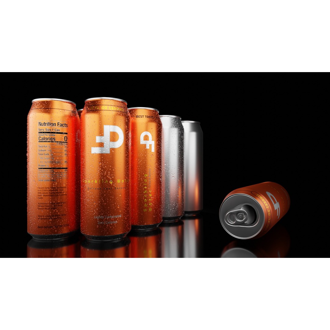 Sleek 330ml Beverage Can 3D Model – Low Poly PBR Asset, Blender, FBX - View 14