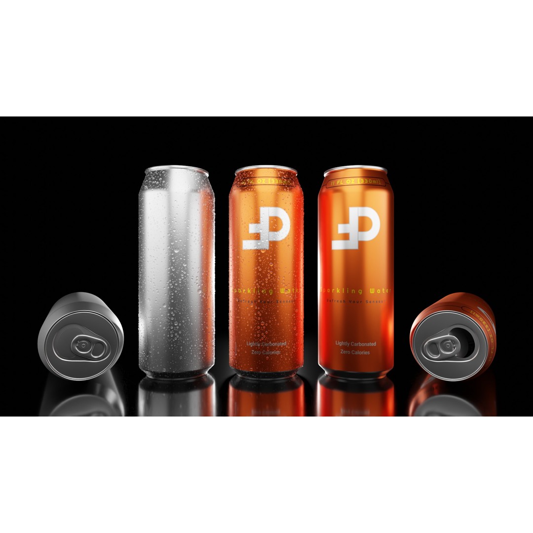 Sleek 330ml Beverage Can 3D Model – Low Poly PBR Asset, Blender, FBX - View 9
