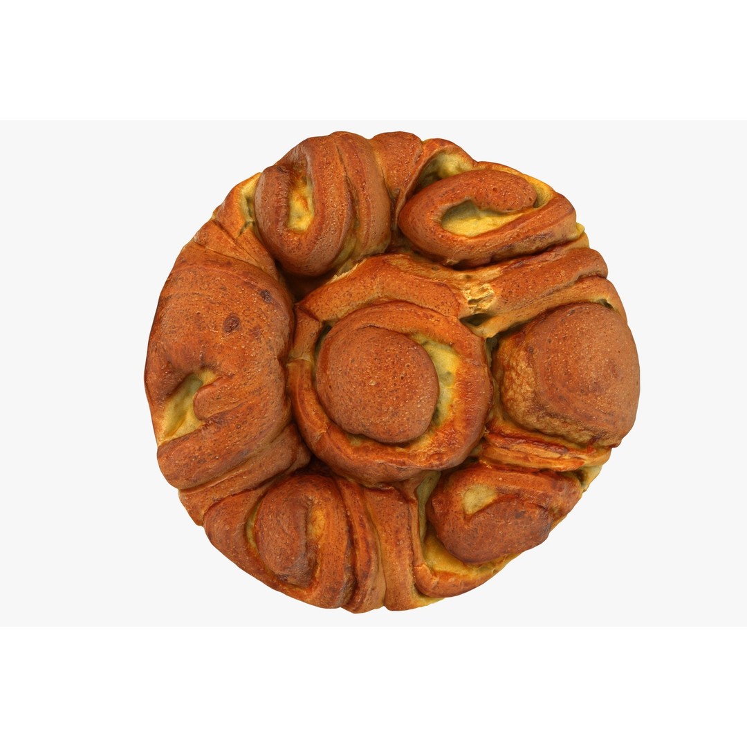 Vanilla Bun 3D Model – Low Poly Game Asset, FBX & OBJ Formats - View 3
