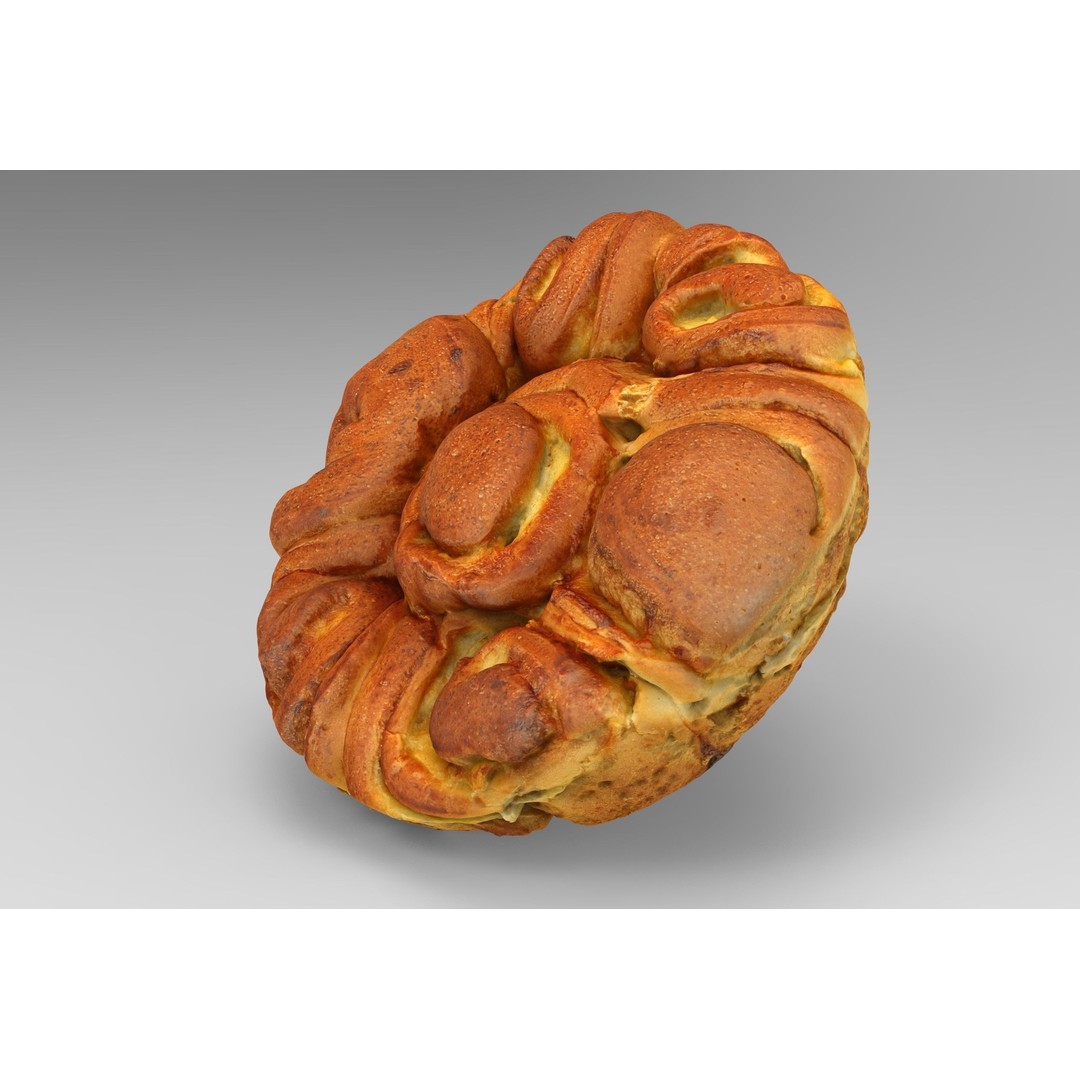 Vanilla Bun 3D Model – Low Poly Game Asset, FBX & OBJ Formats - View 4