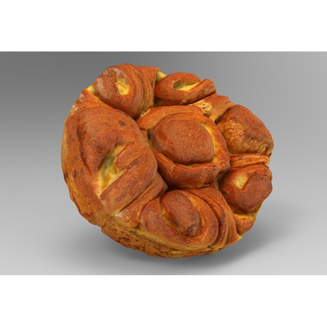 Vanilla Bun 3D Model – Low Poly Game Asset, FBX & OBJ Formats - View 5