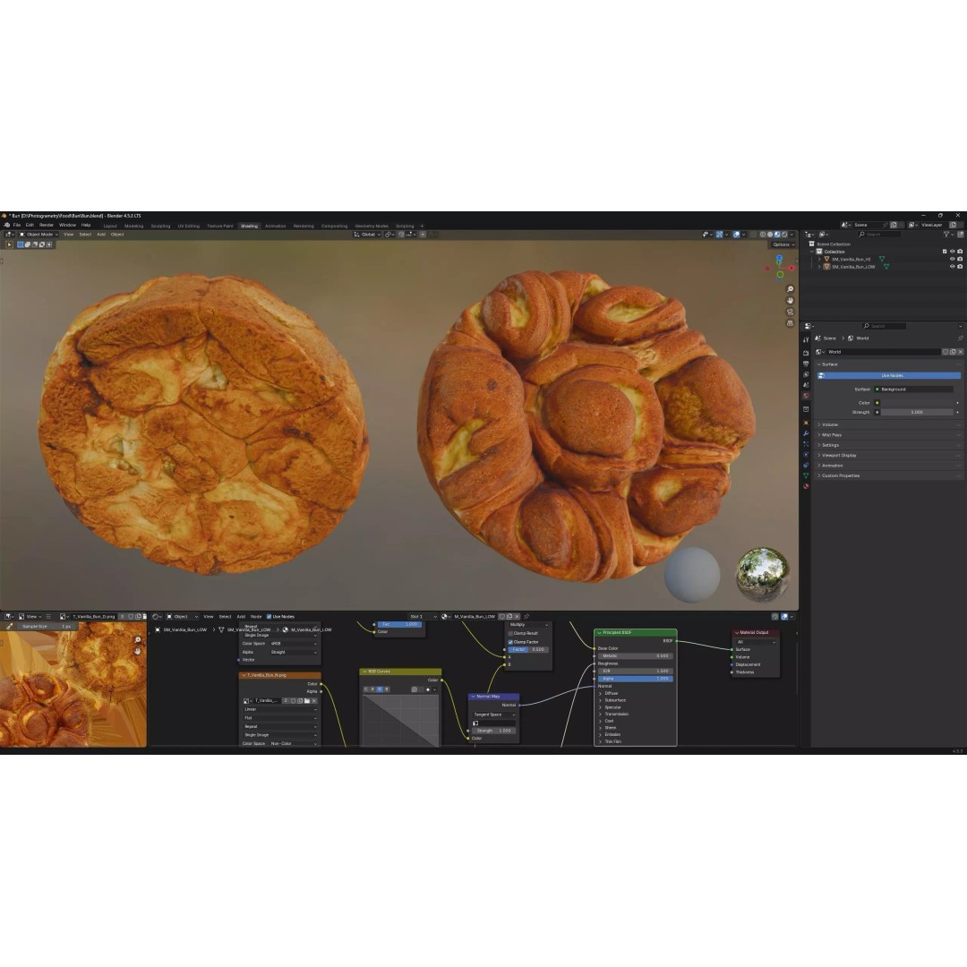 Vanilla Bun 3D Model – Low Poly Game Asset, FBX & OBJ Formats - View 8
