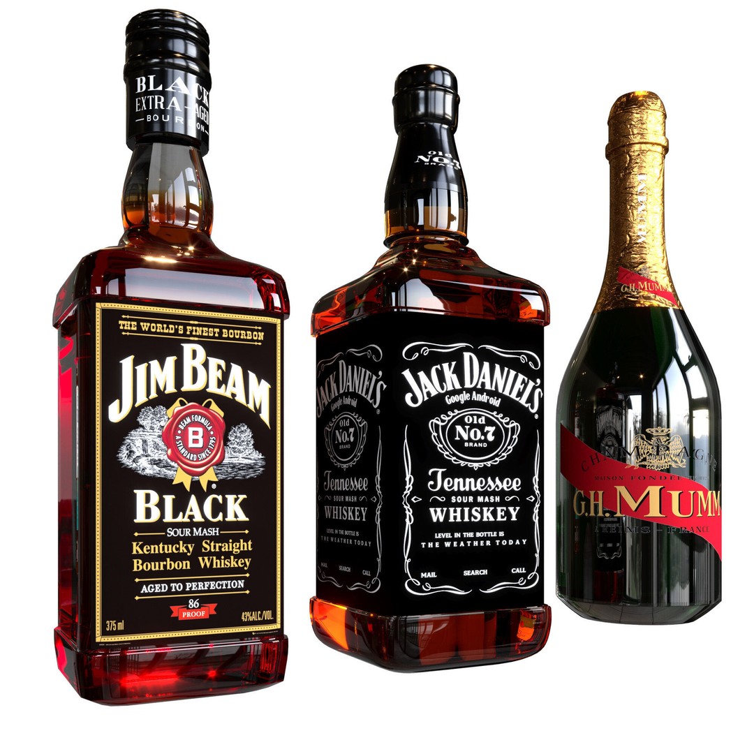 Scotch Whiskey Bottle Collection No8 3D Model – High Detail FBX, PBR Textures - View 12