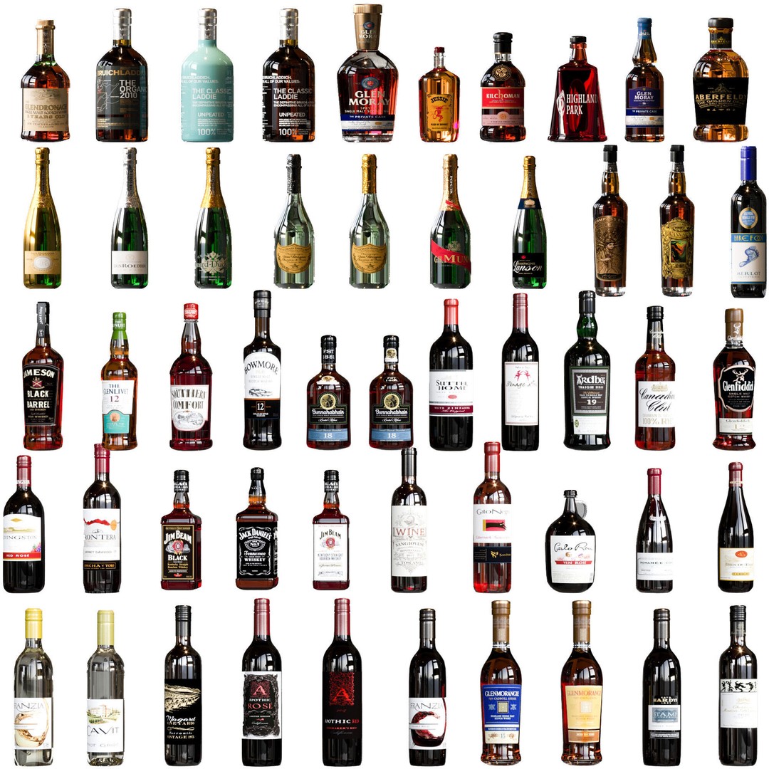 Scotch Whiskey Bottle Collection No8 3D Model – High Detail FBX, PBR Textures - View 3
