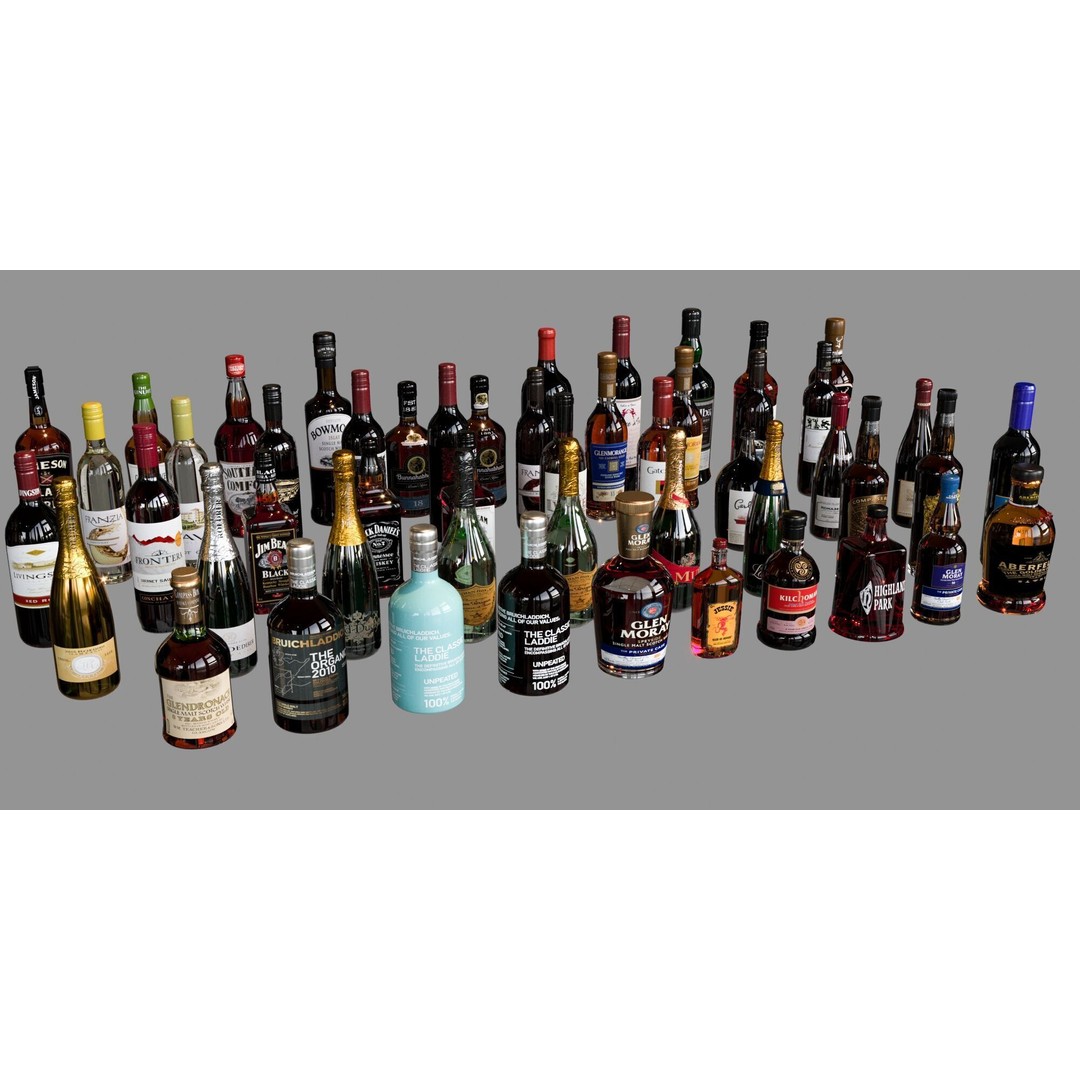 Scotch Whiskey Bottle Collection No8 3D Model – High Detail FBX, PBR Textures - View 6