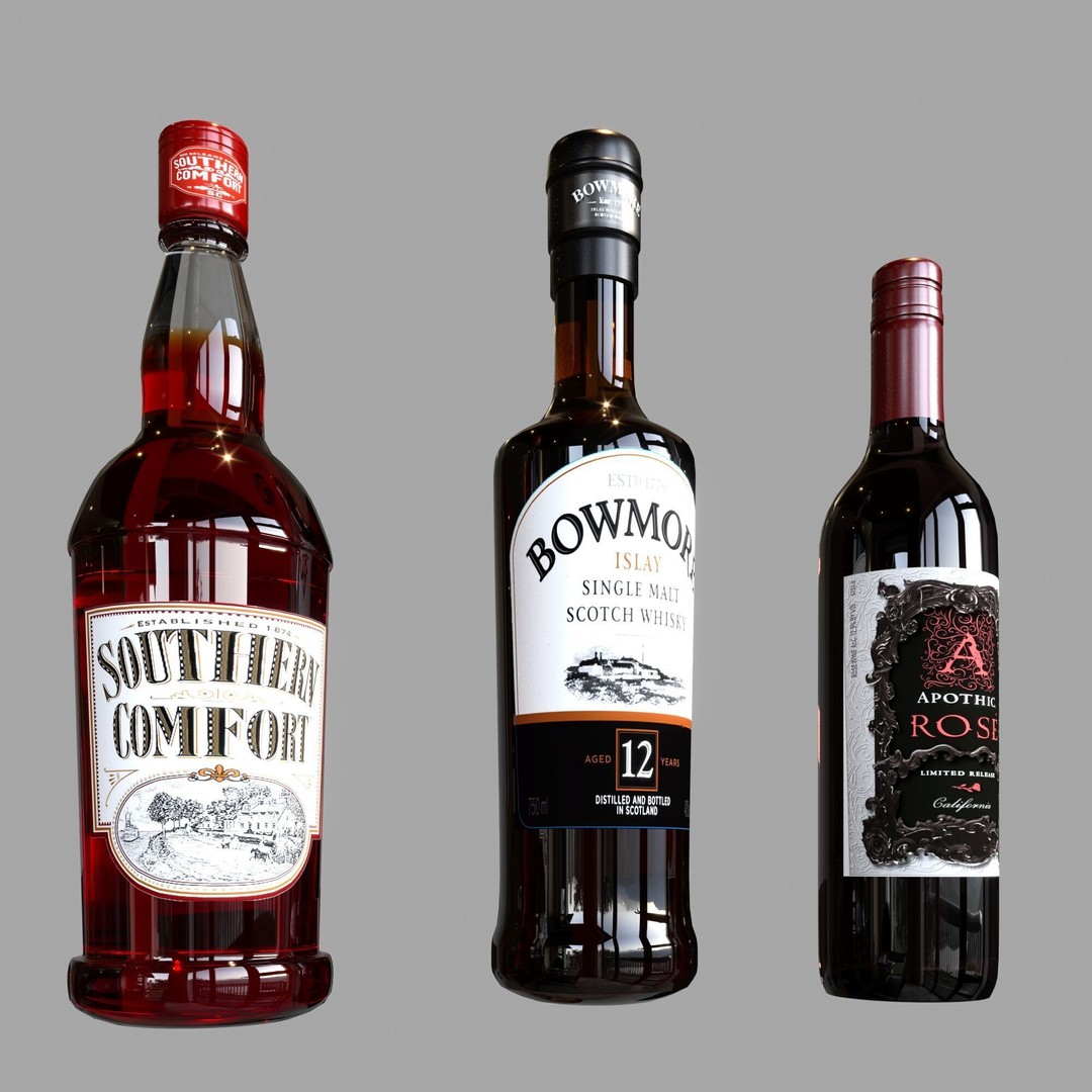 Scotch Whiskey Bottle Collection No8 3D Model – High Detail FBX, PBR Textures - View 9