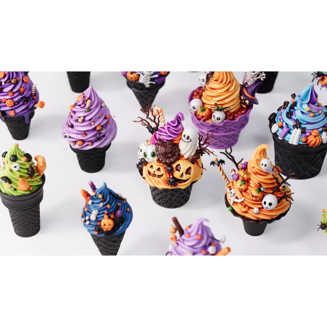 Halloween Ice Cream Cone 3D Model – PBR Textured, FBX, Blender - View 4