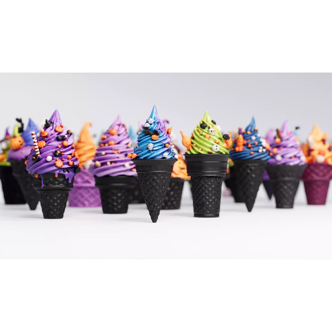 Halloween Ice Cream Cone 3D Model – PBR Textured, FBX, Blender - View 5