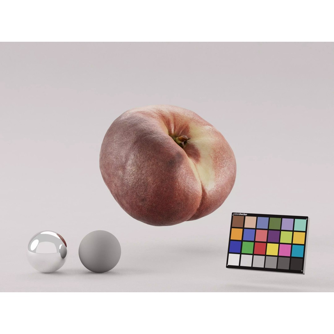 Wild Peach 3D Model – Realistic Low Poly Fruit Asset, FBX, OBJ - View 2