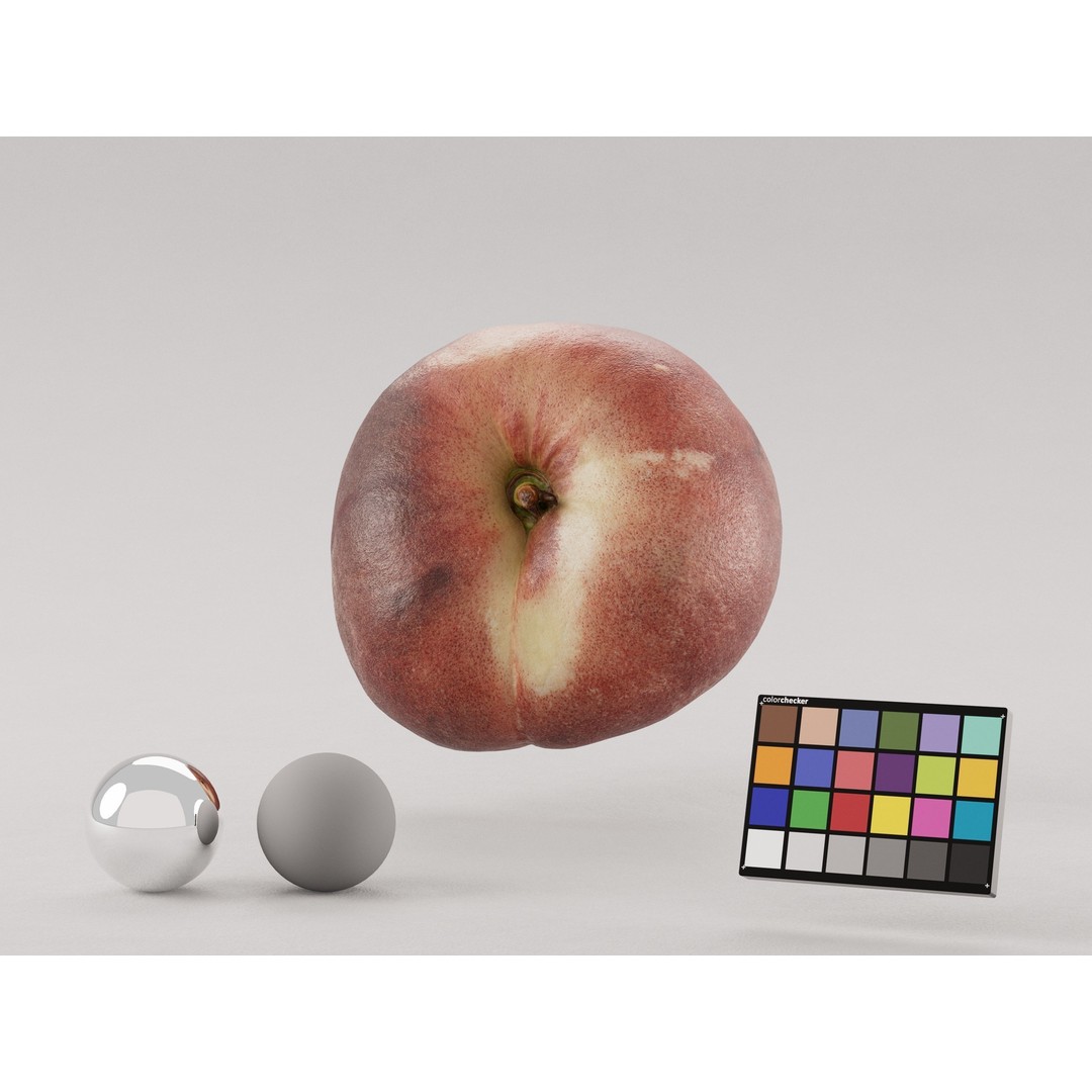 Wild Peach 3D Model – Realistic Low Poly Fruit Asset, FBX, OBJ - View 4