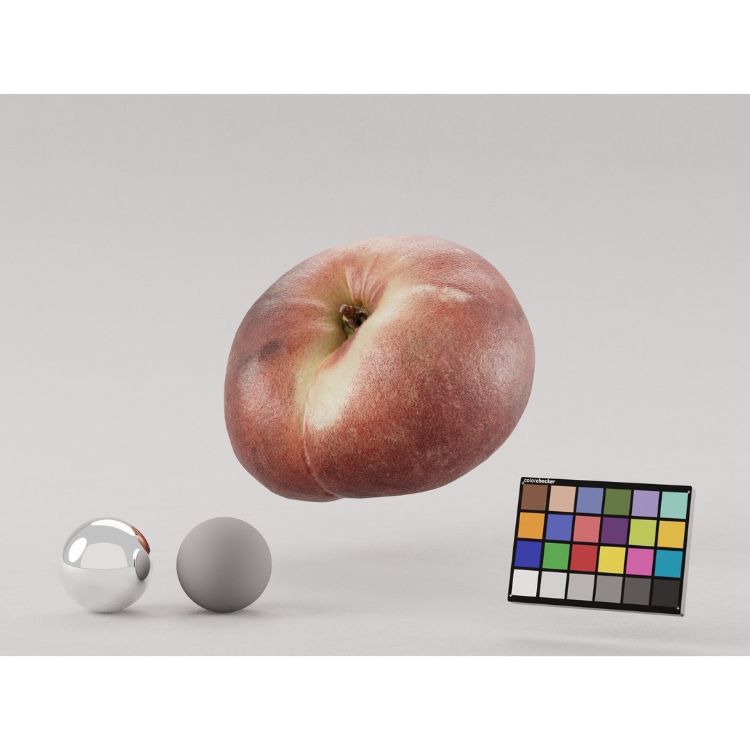 Wild Peach 3D Model – Realistic Low Poly Fruit Asset, FBX, OBJ - View 6