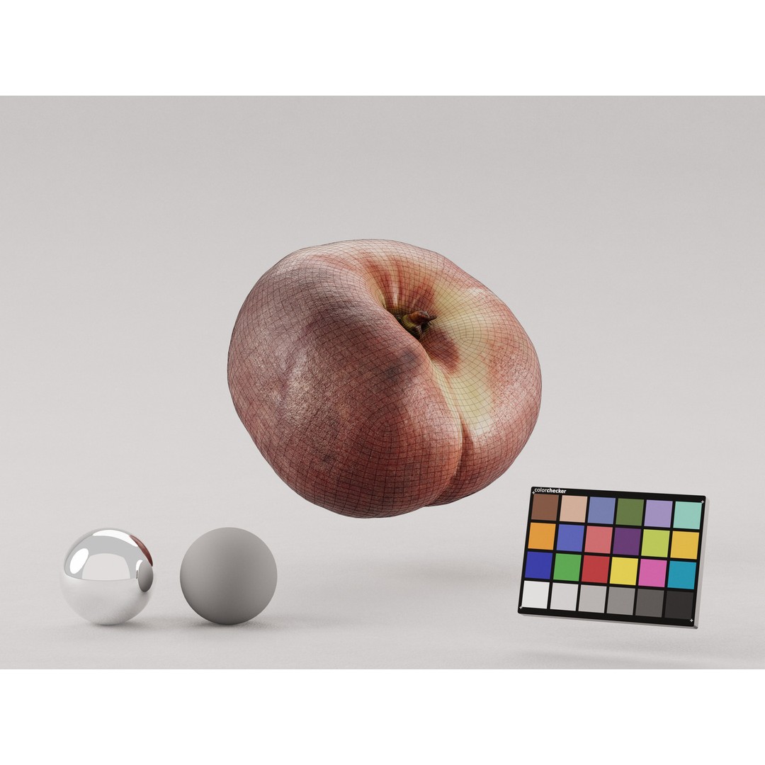 Wild Peach 3D Model – Realistic Low Poly Fruit Asset, FBX, OBJ - View 7