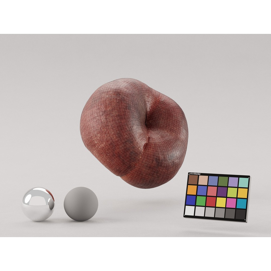 Wild Peach 3D Model – Realistic Low Poly Fruit Asset, FBX, OBJ - View 8