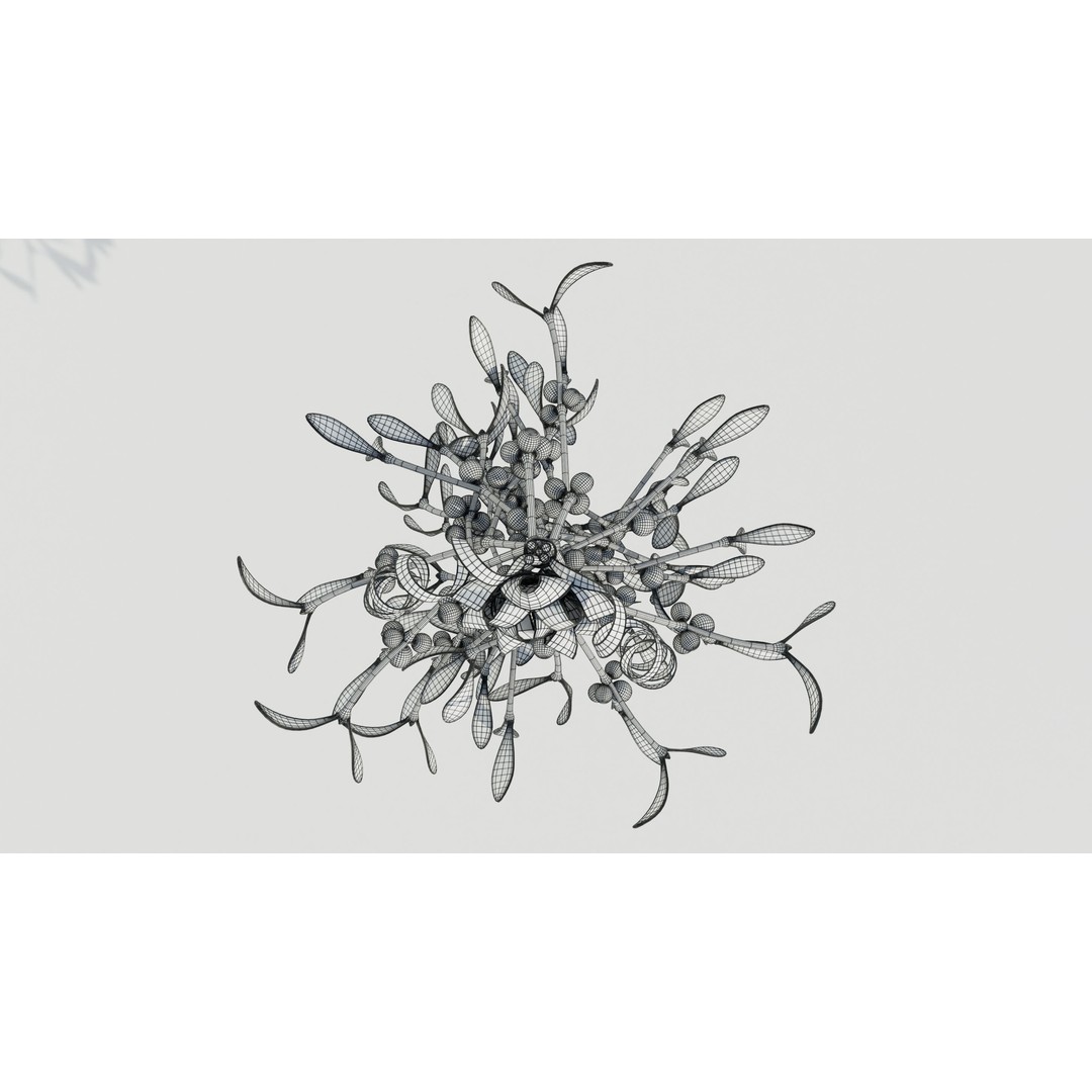Mistletoe Bunch 3D Model – Real-World Scale PBR Asset, OBJ/FBX