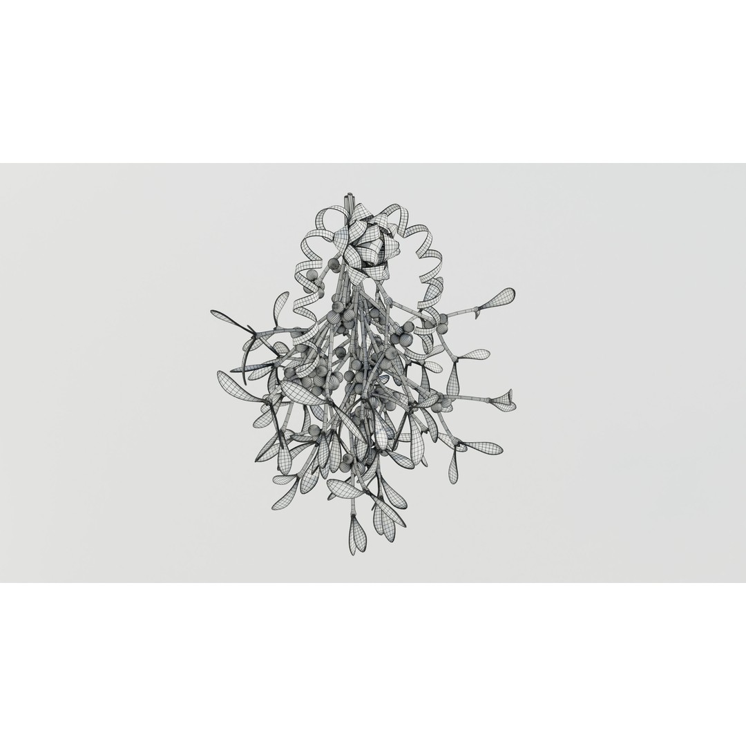 Mistletoe Bunch 3D Model – Real-World Scale PBR Asset, OBJ/FBX - View 13