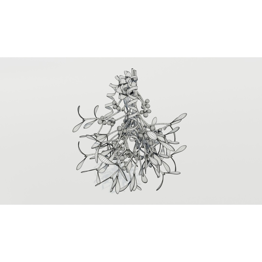 Mistletoe Bunch 3D Model – Real-World Scale PBR Asset, OBJ/FBX - View 14