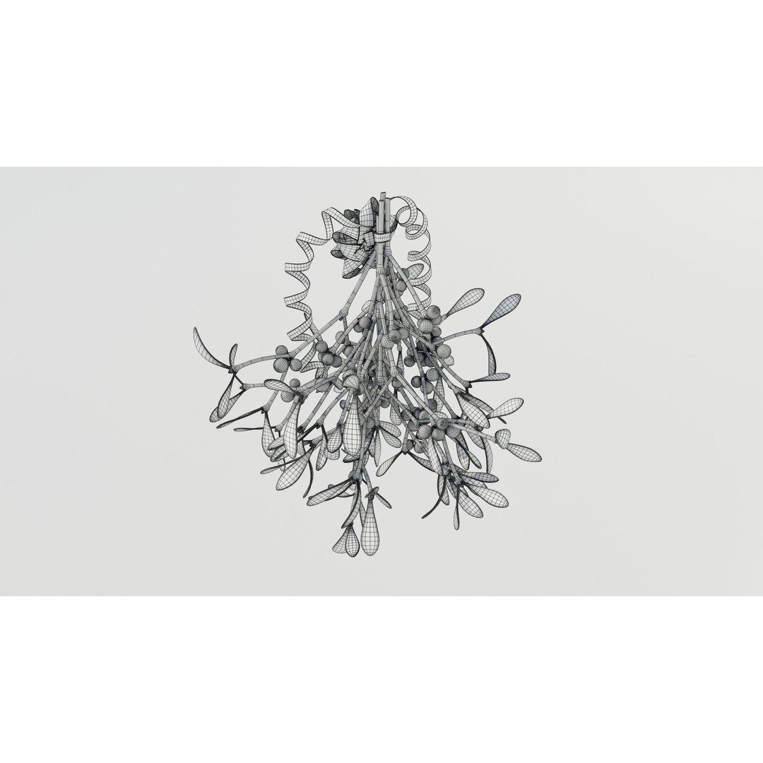 Mistletoe Bunch 3D Model – Real-World Scale PBR Asset, OBJ/FBX - View 15