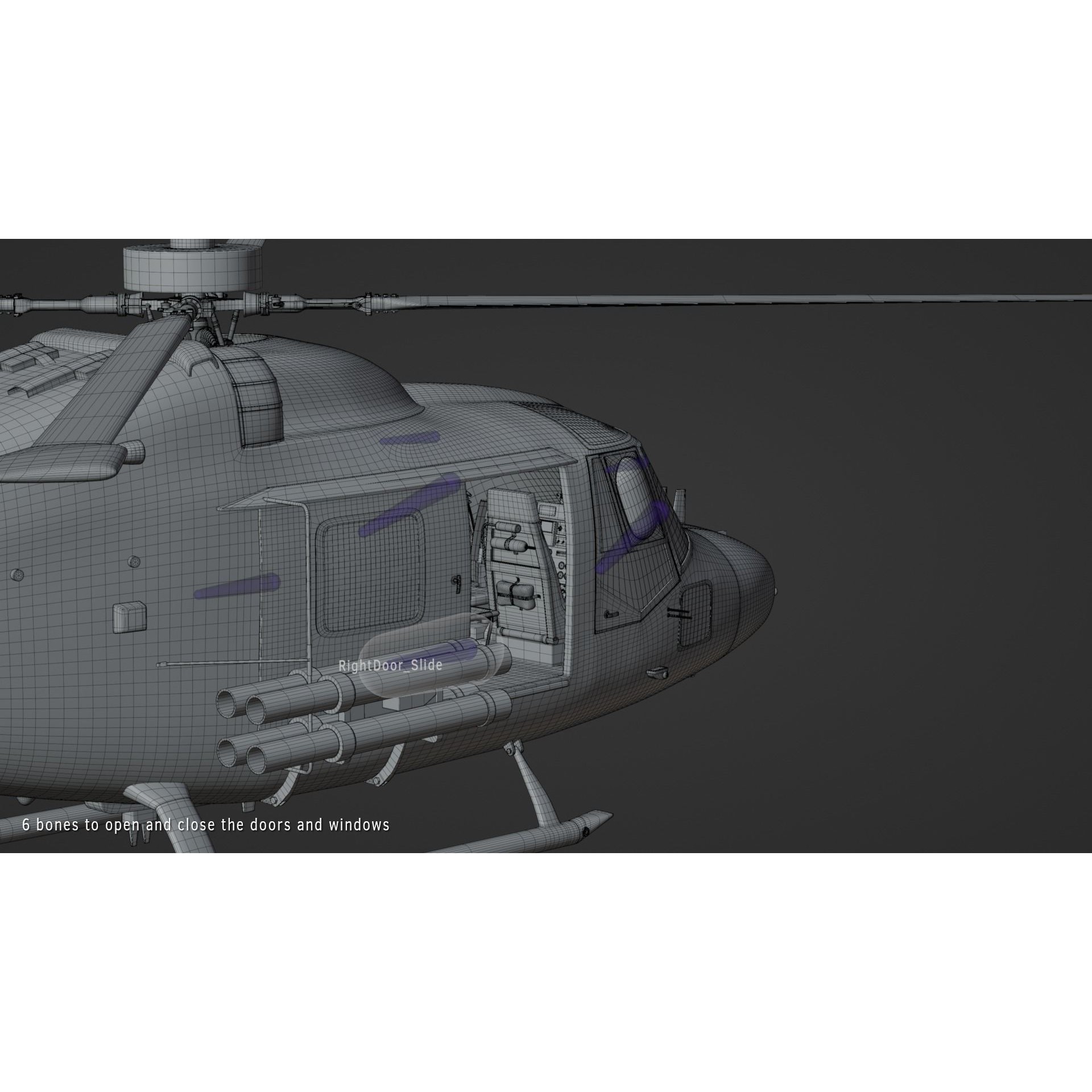 Westland Lynx AH7 - Rigged PBR Game-Ready 3D Model - View 11