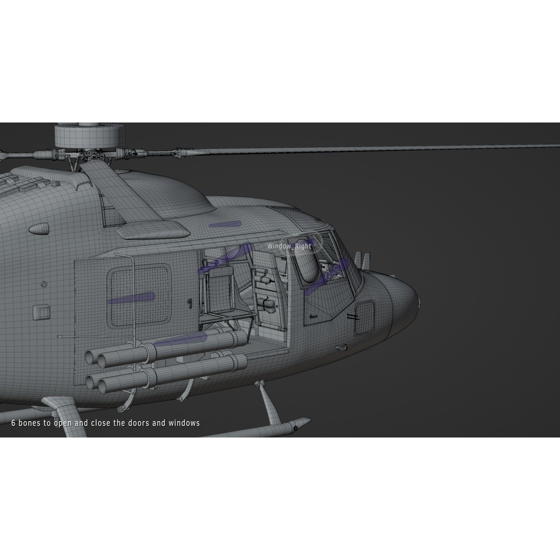 Westland Lynx AH7 - Rigged PBR Game-Ready 3D Model - View 12