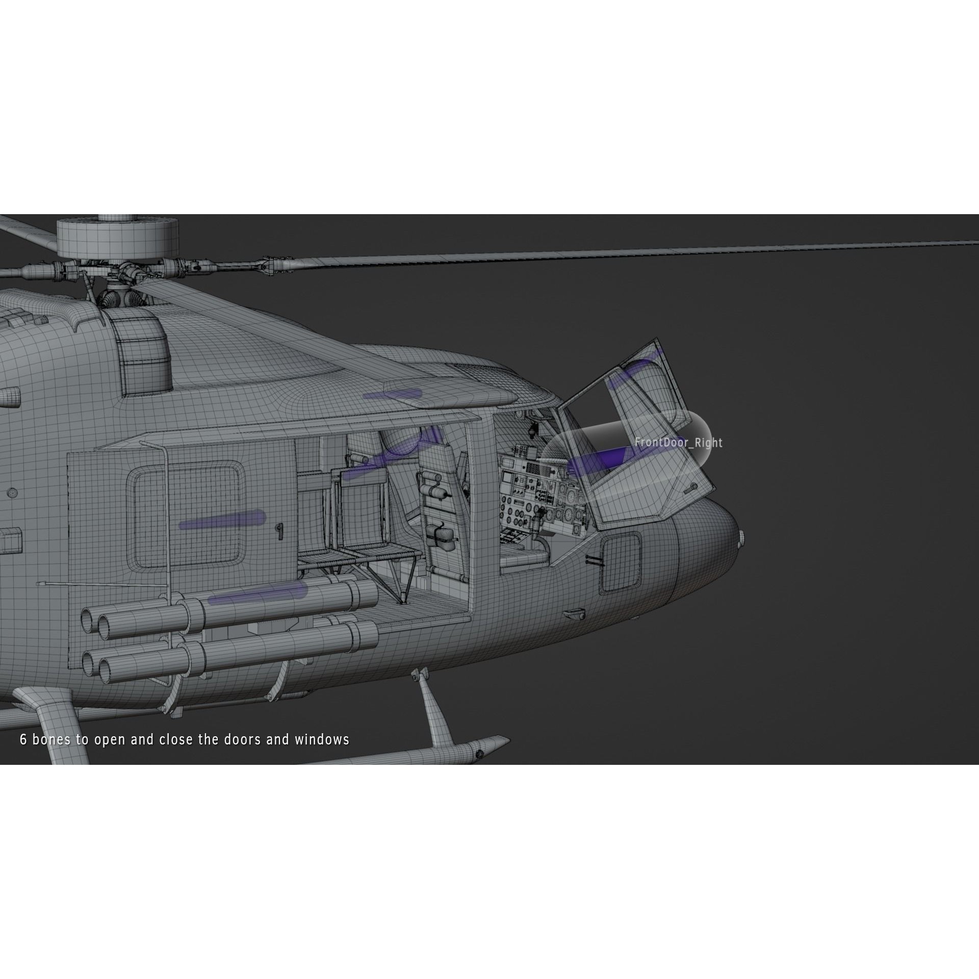 Westland Lynx AH7 - Rigged PBR Game-Ready 3D Model - View 13