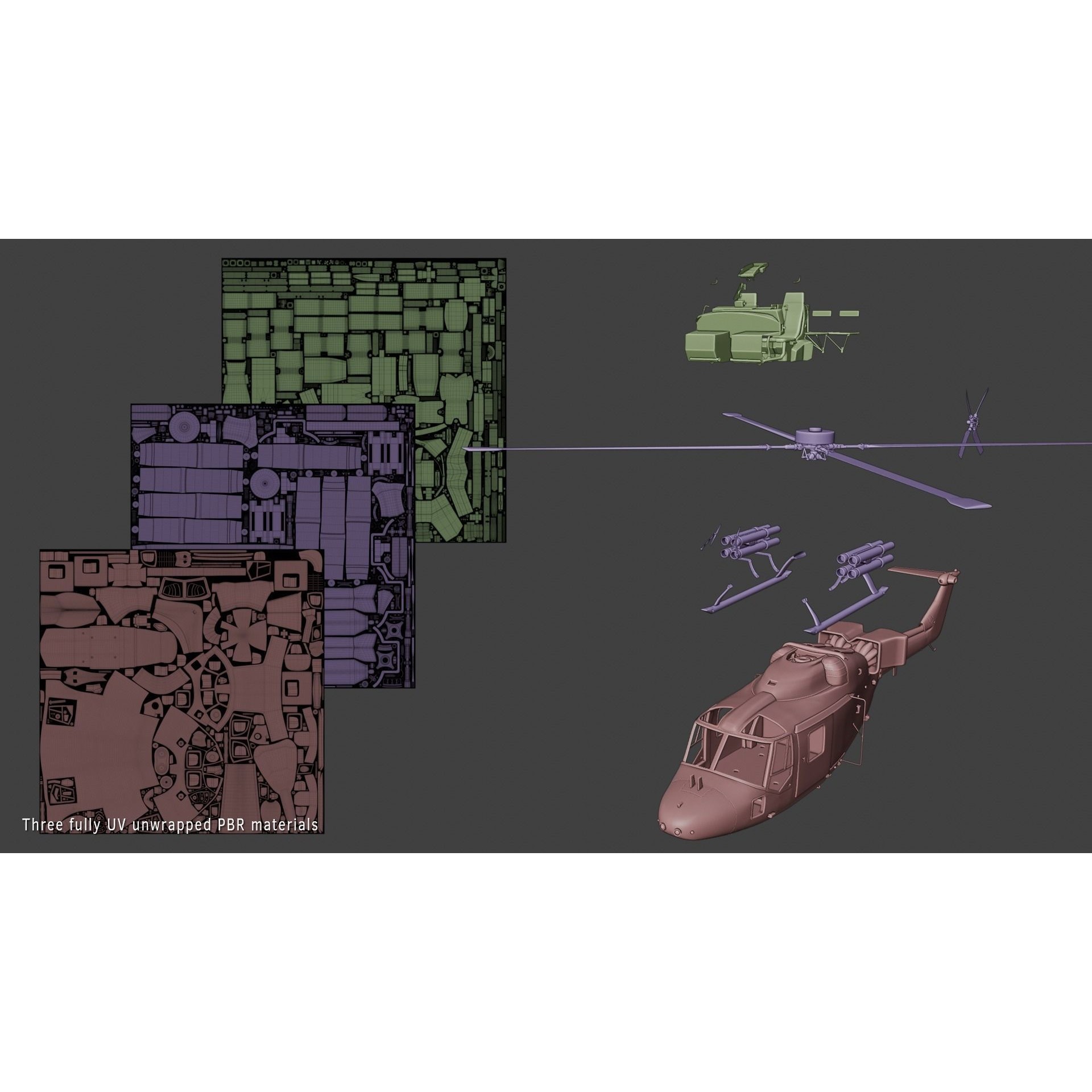 Westland Lynx AH7 - Rigged PBR Game-Ready 3D Model - View 16