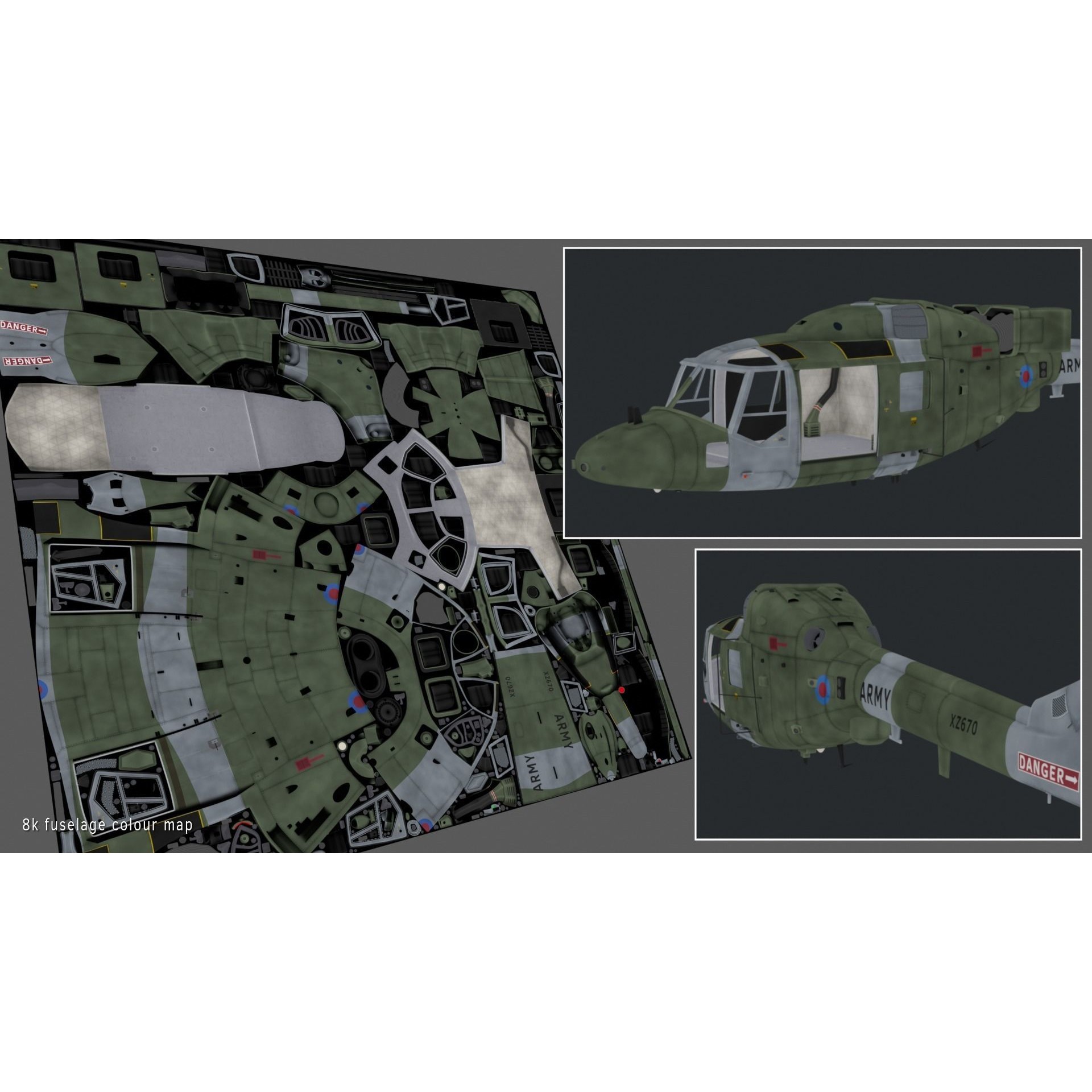 Westland Lynx AH7 - Rigged PBR Game-Ready 3D Model - View 17