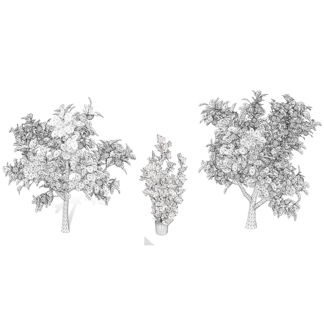 Low Poly Fruit Tree Pack 3D Model – Game Ready Variety, FBX, PBR - View 29