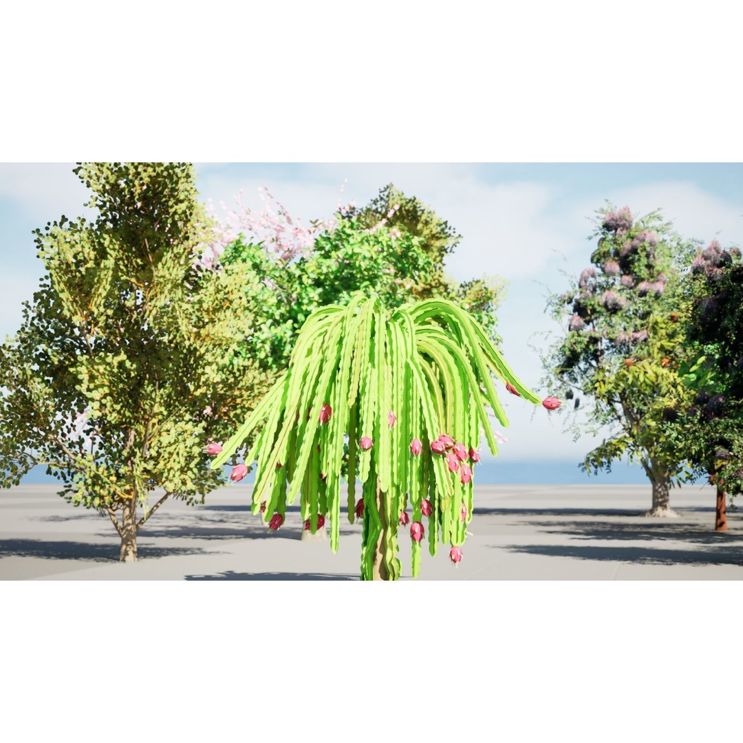 Low Poly Fruit Tree Pack 3D Model – Game Ready Variety, FBX, PBR - View 6
