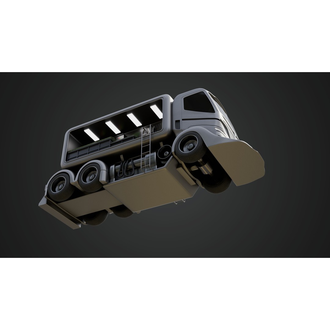 Futuristic Landscaping Truck 3D Model – PBR Game Asset, FBX - View 12