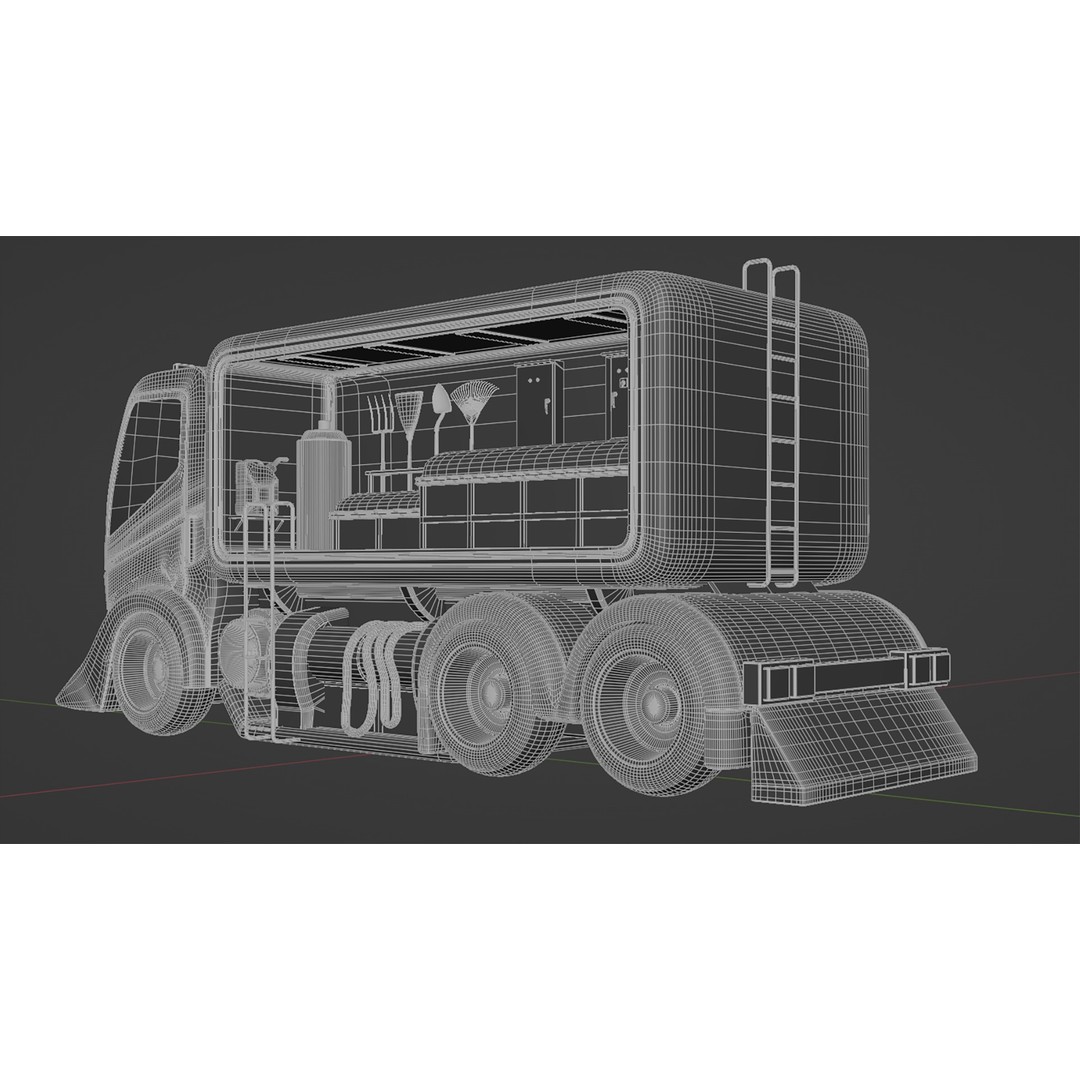 Futuristic Landscaping Truck 3D Model – PBR Game Asset, FBX - View 15