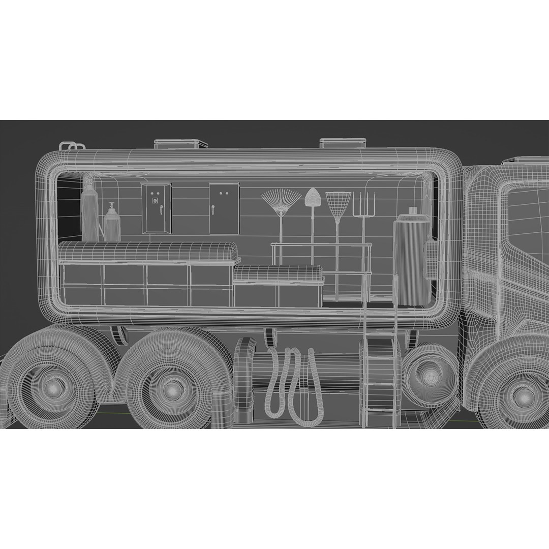 Futuristic Landscaping Truck 3D Model – PBR Game Asset, FBX - View 17