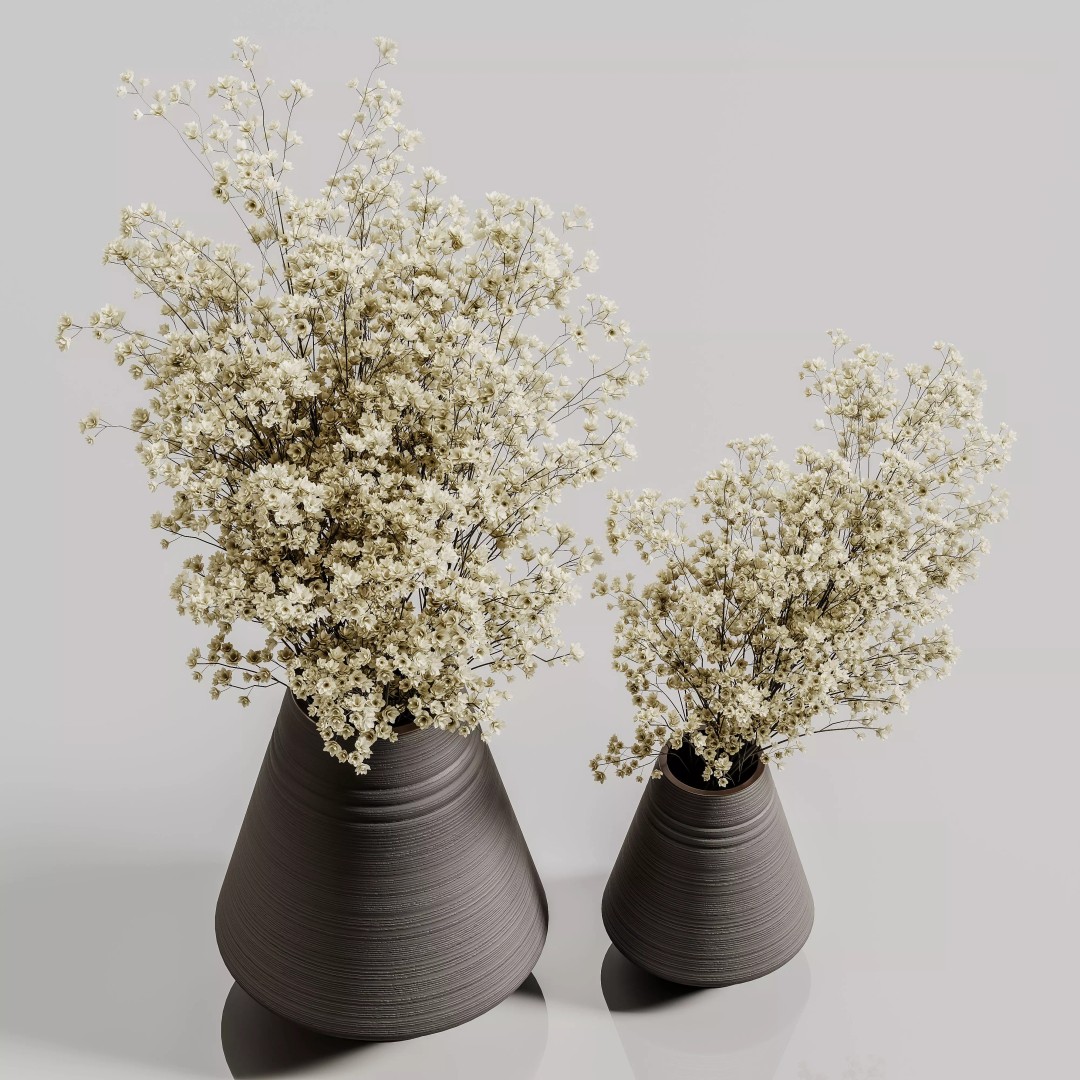 Plants Bouquet Vase 3D Model – High Poly PBR Asset, FBX & OBJ Formats - View 5